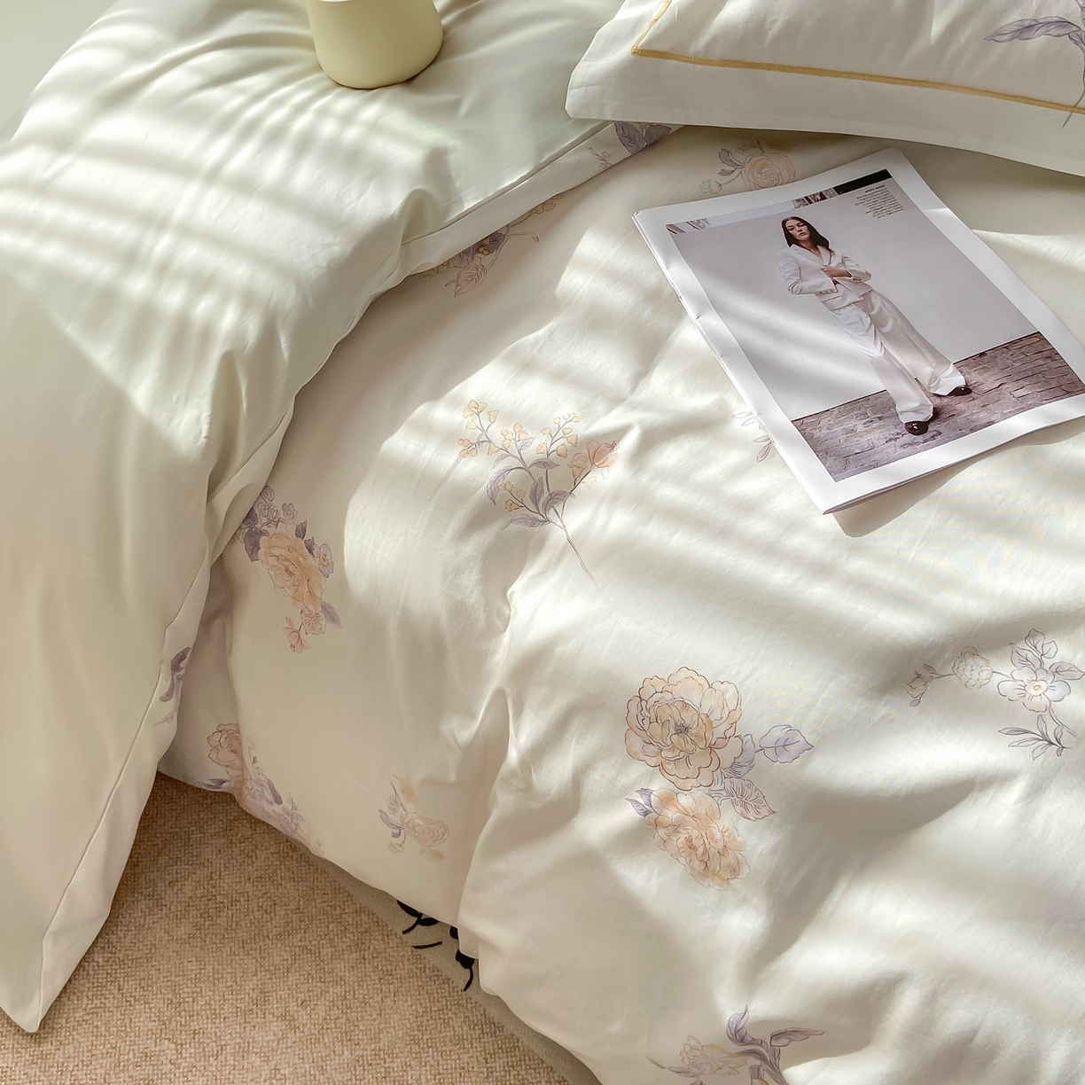 91家纺网 家纺一手货源 找家纺 XIWEN-希文家纺 2026新款40支全棉纯棉13376数码印花四件套-第一批 小时光