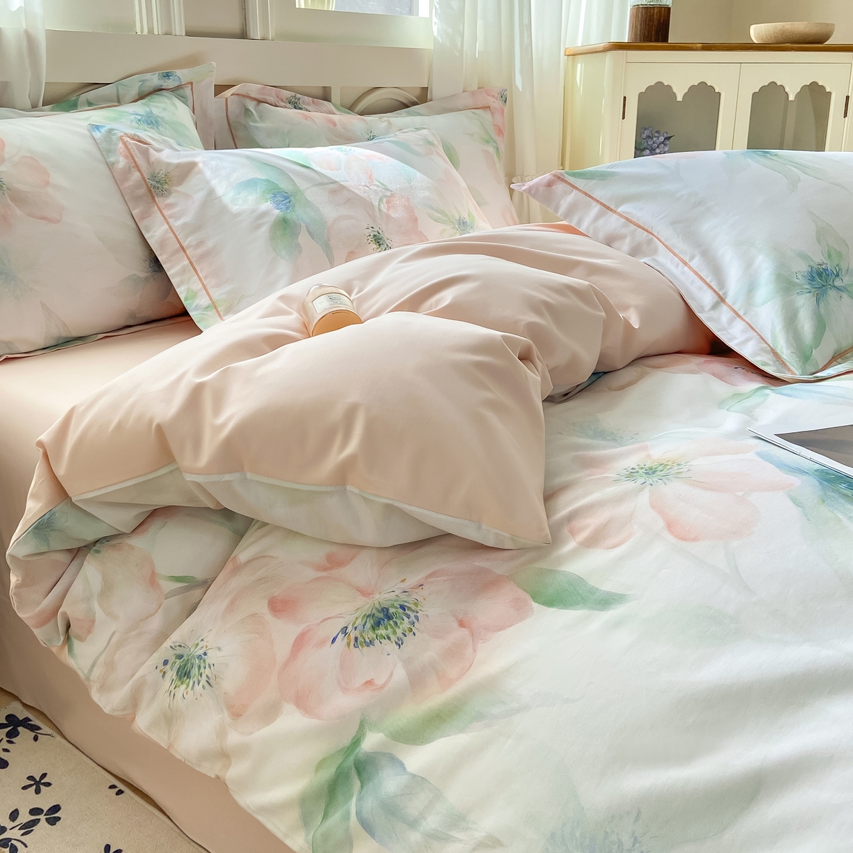 91家纺网 家纺一手货源 找家纺 XIWEN-希文家纺 2026新款40支全棉纯棉13376数码印花四件套-第一批 晓城时光