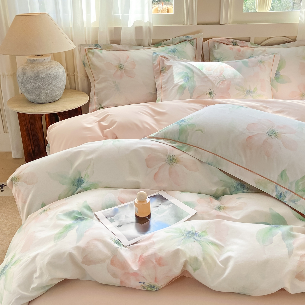 91家纺网 家纺一手货源 找家纺 XIWEN-希文家纺 2026新款40支全棉纯棉13376数码印花四件套-第一批 晓城时光