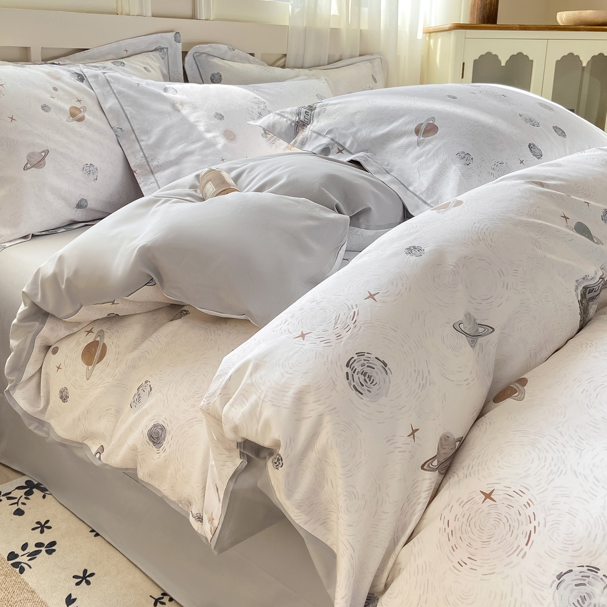 XIWEN-希文家纺 2026新款40支全棉纯棉13376数码印花四件套-第一批 星梦
