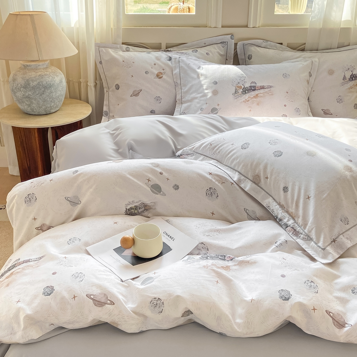 91家纺网 家纺一手货源 找家纺 XIWEN-希文家纺 2026新款40支全棉纯棉13376数码印花四件套-第一批 星梦