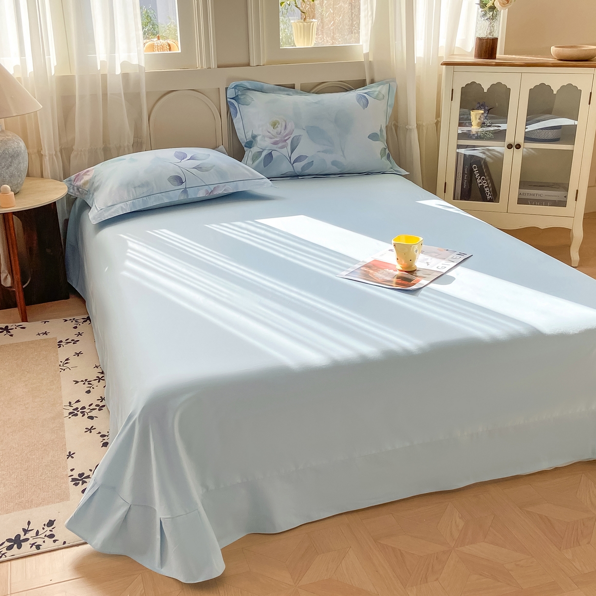 91家纺网 家纺一手货源 找家纺 XIWEN-希文家纺 2026新款40支全棉纯棉13376数码印花四件套-第一批 秀颜-兰