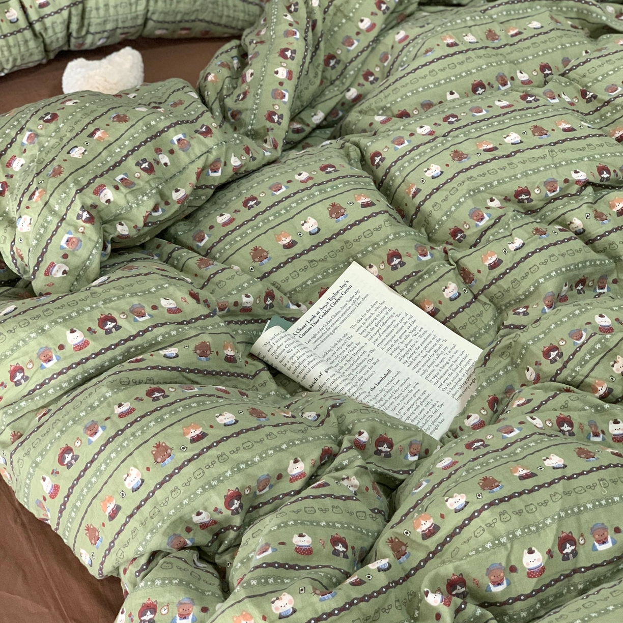 91家纺网 家纺一手货源 找家纺 源启生活 2025新款A类全棉双层纱四件套 小猫哈尼