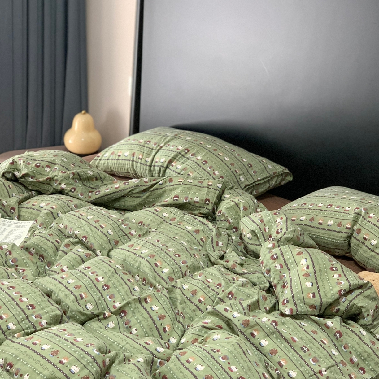 91家纺网 家纺一手货源 找家纺 源启生活 2025新款A类全棉双层纱四件套 小猫哈尼