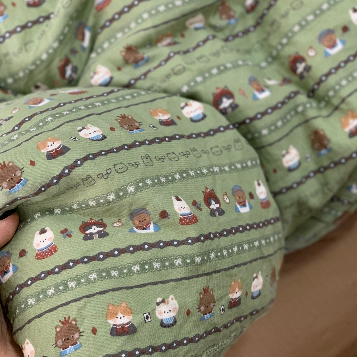 91家纺网 家纺一手货源 找家纺 源启生活 2025新款A类全棉双层纱四件套 小猫哈尼