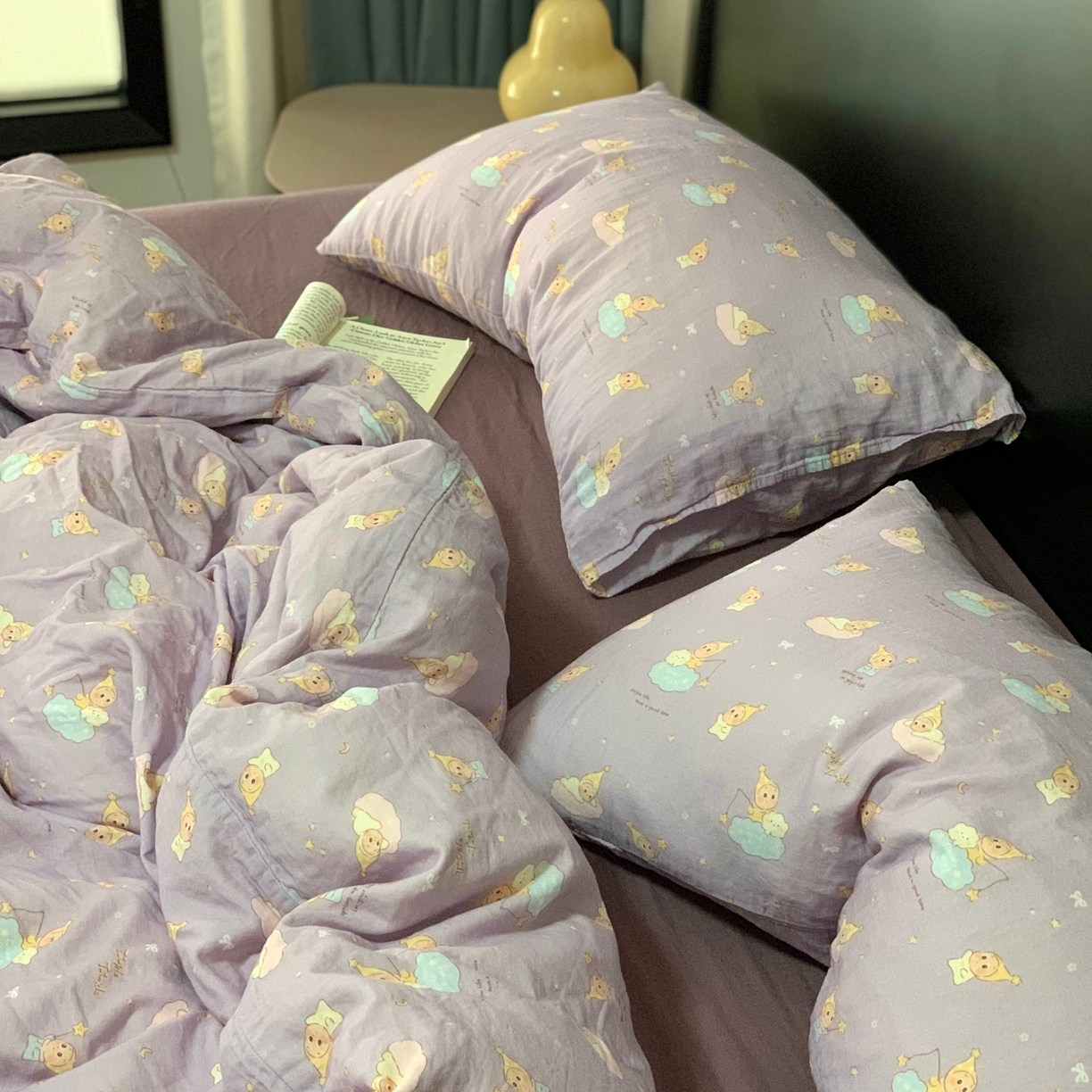 源启生活 2025新款A类全棉双层纱四件套 许愿星星