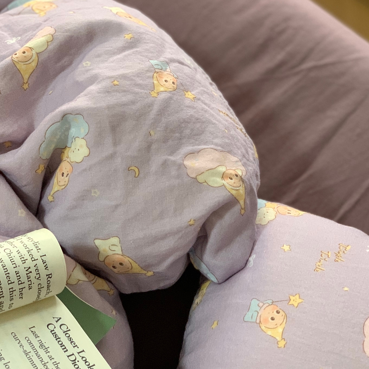 91家纺网 家纺一手货源 找家纺 源启生活 2025新款A类全棉双层纱四件套 许愿星星