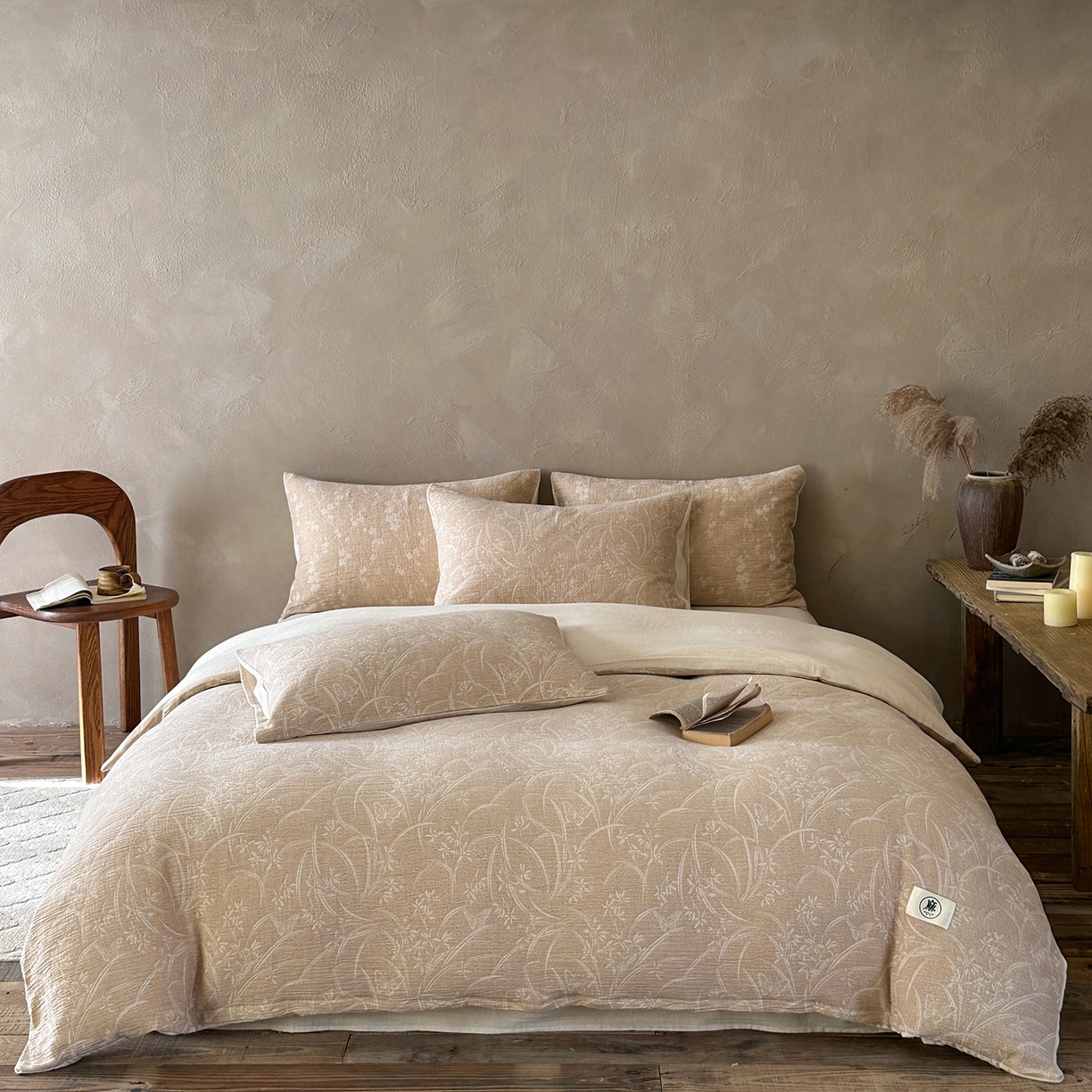 91家纺网 家纺一手货源 找家纺 （总）爱丽丝 2026新款色织提花棉麻四件套系列