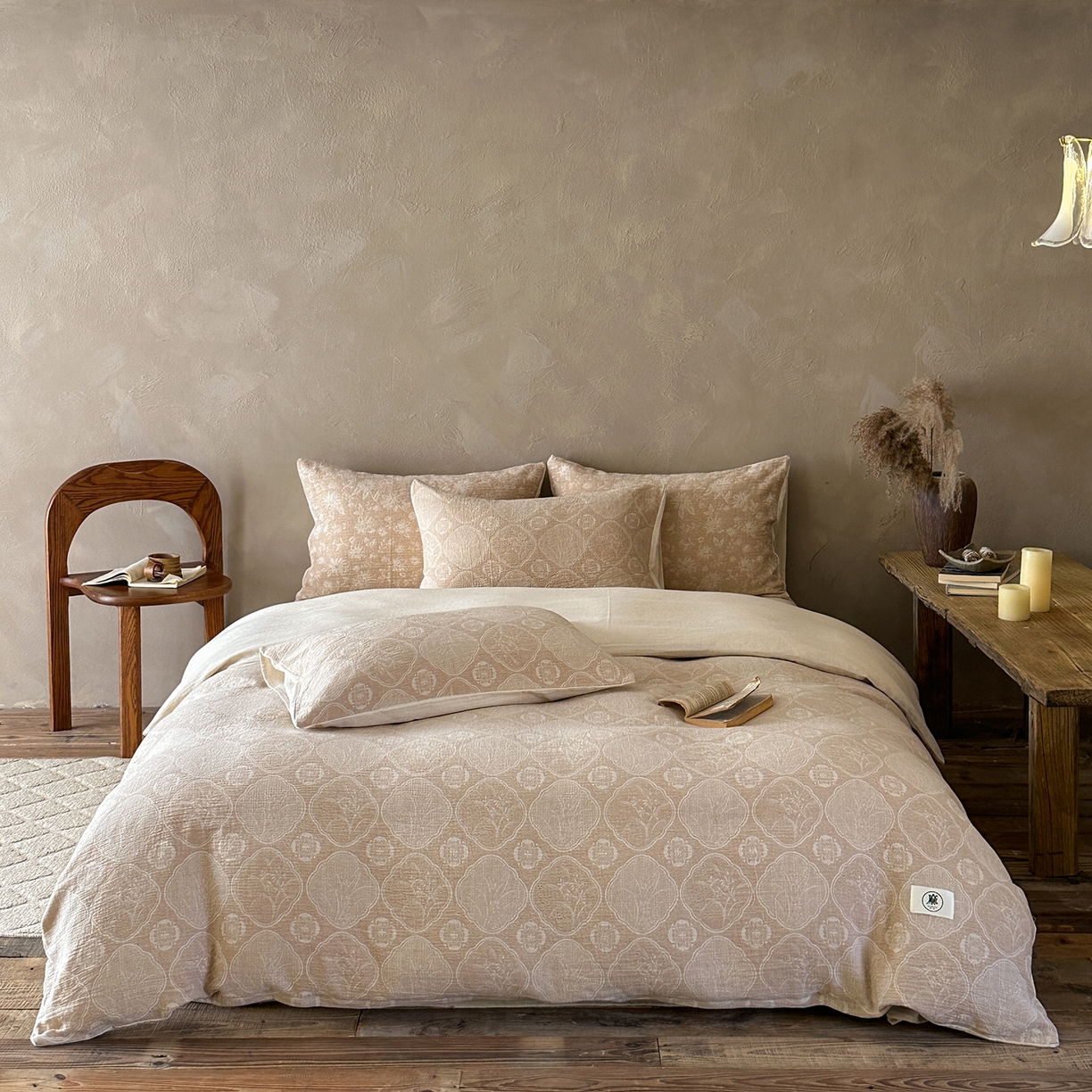 91家纺网 家纺一手货源 找家纺 （总）爱丽丝 2026新款色织提花棉麻四件套系列