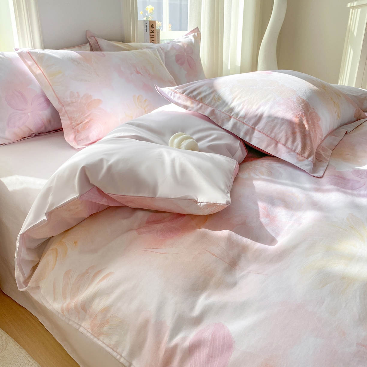 XIWEN-希文家纺 2026新款40支全棉13376数码印花四件套-第二批 白芨-粉