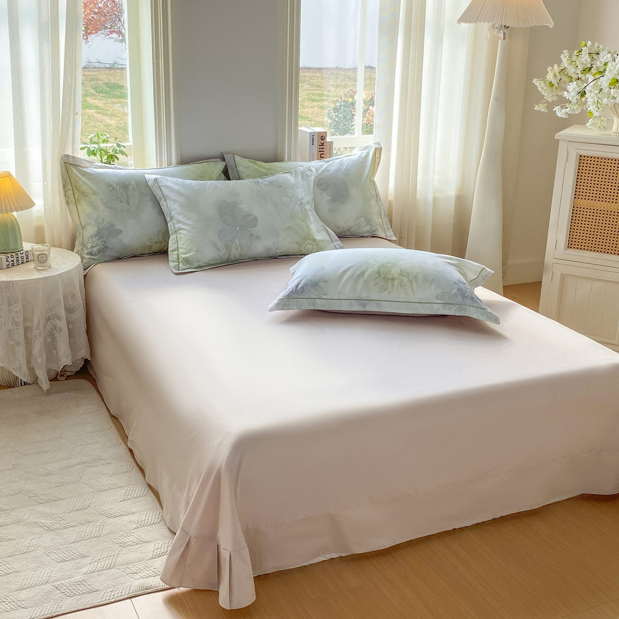 91家纺网 家纺一手货源 找家纺 XIWEN-希文家纺 2026新款40支全棉13376数码印花四件套-第二批 白芨-黄