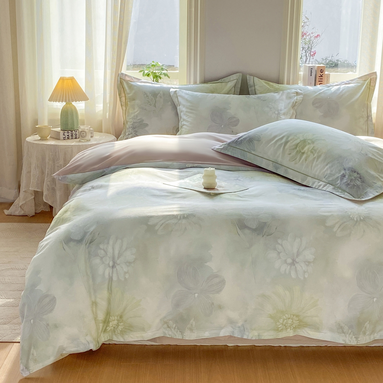 91家纺网 家纺一手货源 找家纺 XIWEN-希文家纺 2026新款40支全棉13376数码印花四件套-第二批 白芨-黄