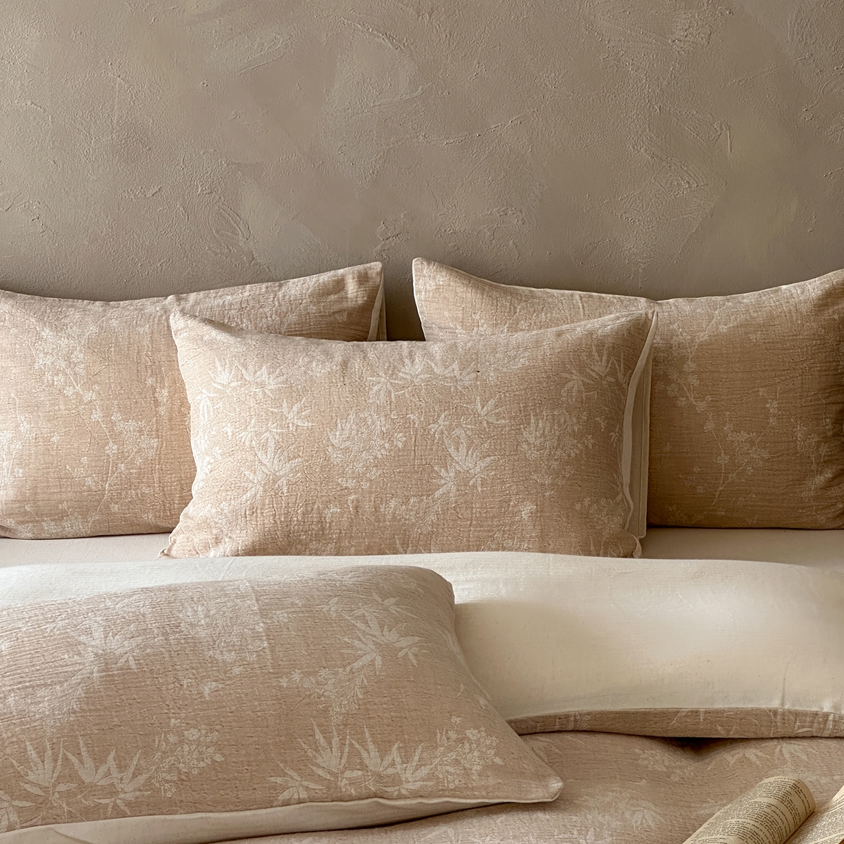 91家纺网 家纺一手货源 找家纺 爱丽丝 2026新款色织提花棉麻四件套系列 素织竹影