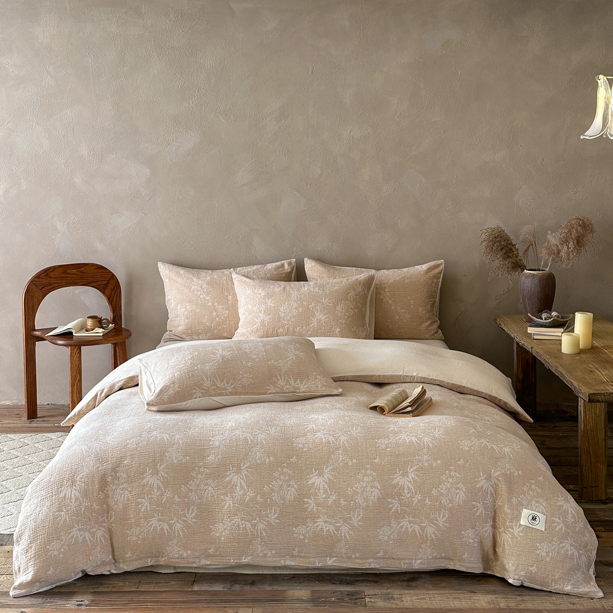 爱丽丝 2026新款色织提花棉麻四件套系列 素织竹影