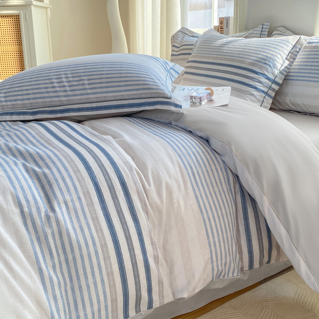 91家纺网 家纺一手货源 找家纺 XIWEN-希文家纺 2026新款40支全棉13376数码印花四件套-第二批 海滨夏日