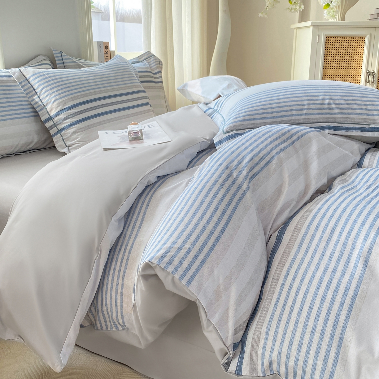 91家纺网 家纺一手货源 找家纺 XIWEN-希文家纺 2026新款40支全棉13376数码印花四件套-第二批 海滨夏日