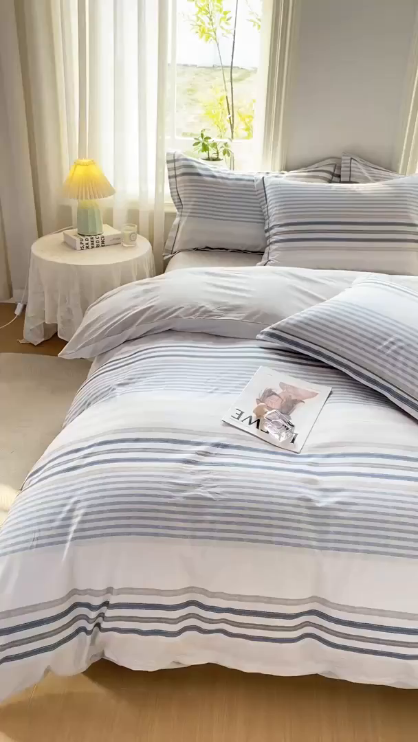 91家纺网 家纺一手货源 找家纺 XIWEN-希文家纺 2026新款40支全棉13376数码印花四件套-第二批 海滨夏日