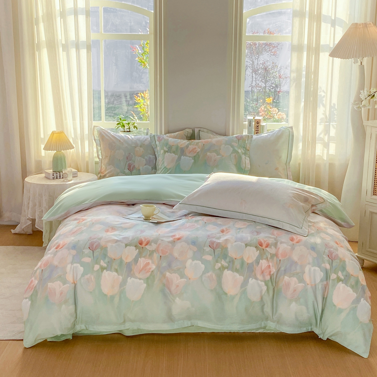 91家纺网 家纺一手货源 找家纺 XIWEN-希文家纺 2026新款40支全棉13376数码印花四件套-第二批 花间集