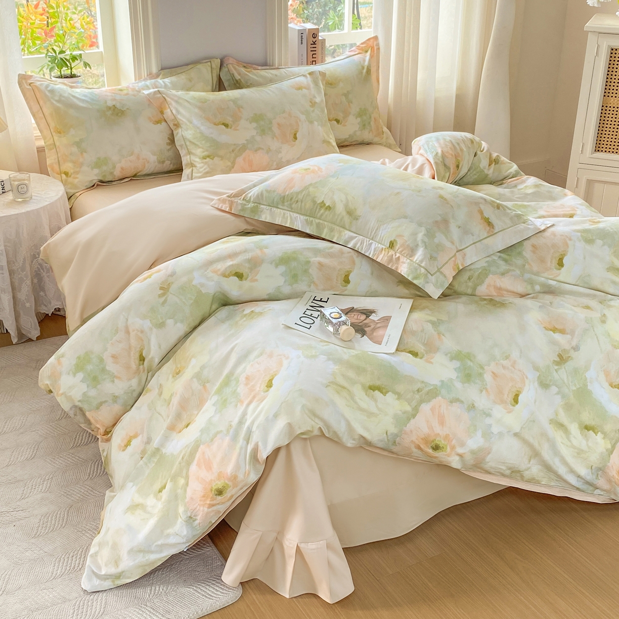 91家纺网 家纺一手货源 找家纺 XIWEN-希文家纺 2026新款40支全棉13376数码印花四件套-第二批 花田