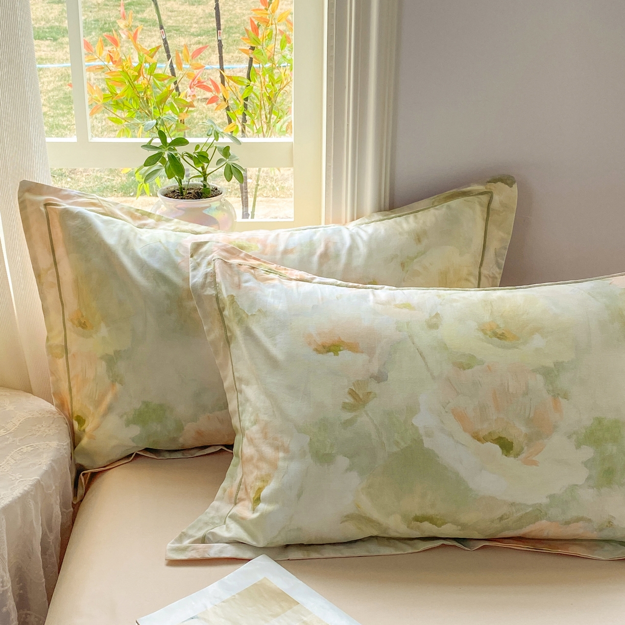 91家纺网 家纺一手货源 找家纺 XIWEN-希文家纺 2026新款40支全棉13376数码印花四件套-第二批 花田