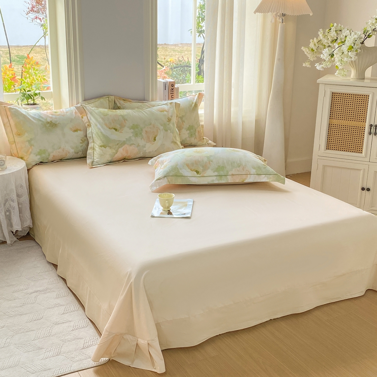 91家纺网 家纺一手货源 找家纺 XIWEN-希文家纺 2026新款40支全棉13376数码印花四件套-第二批 花田