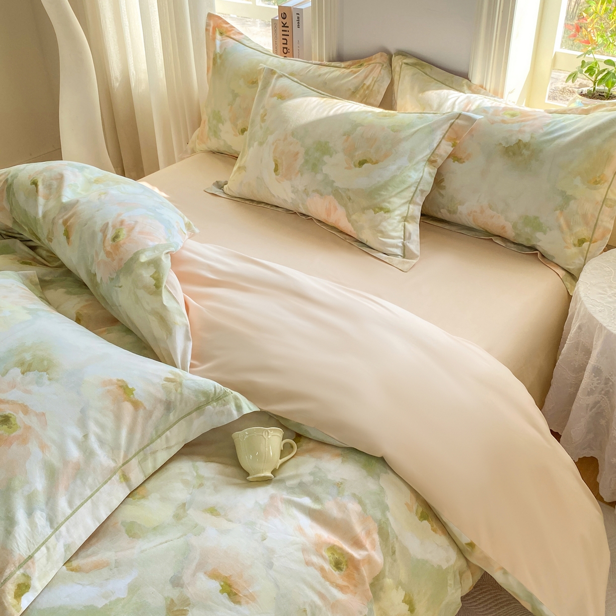 91家纺网 家纺一手货源 找家纺 XIWEN-希文家纺 2026新款40支全棉13376数码印花四件套-第二批 花田