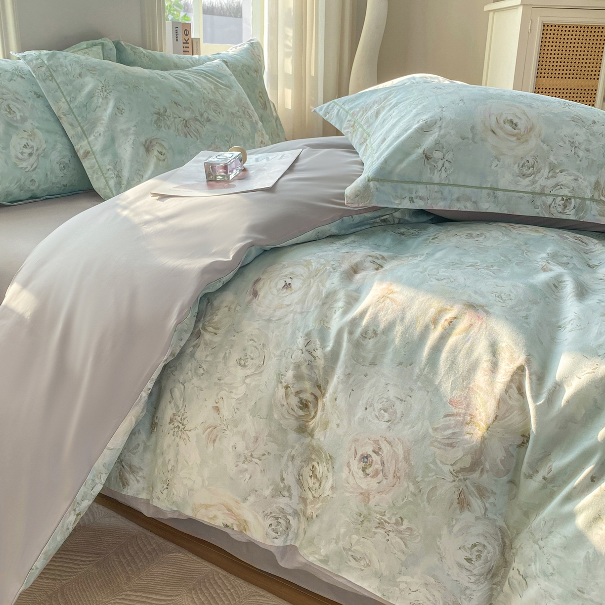 91家纺网 家纺一手货源 找家纺 XIWEN-希文家纺 2026新款40支全棉13376数码印花四件套-第二批 花漾集