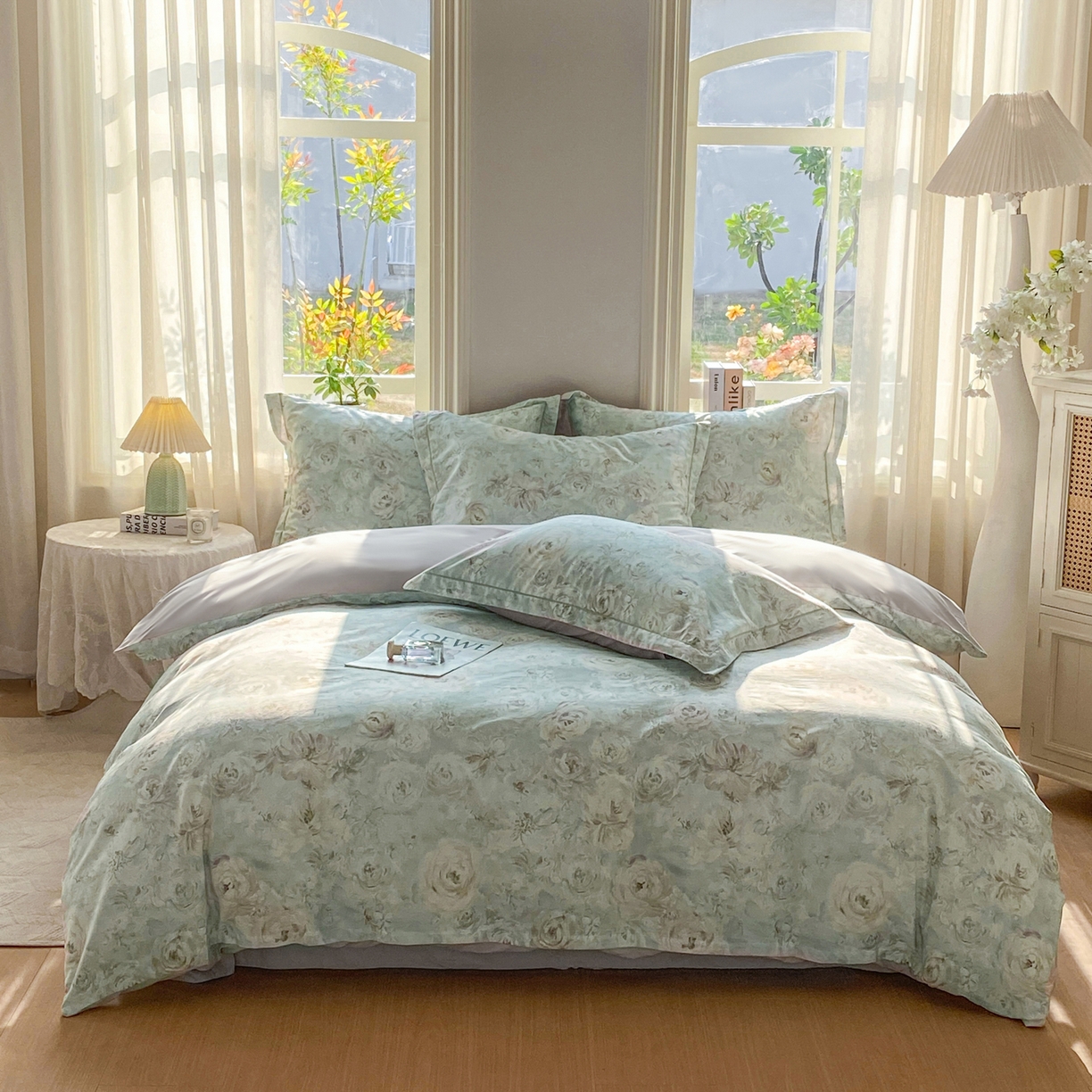 91家纺网 家纺一手货源 找家纺 XIWEN-希文家纺 2026新款40支全棉13376数码印花四件套-第二批 花漾集