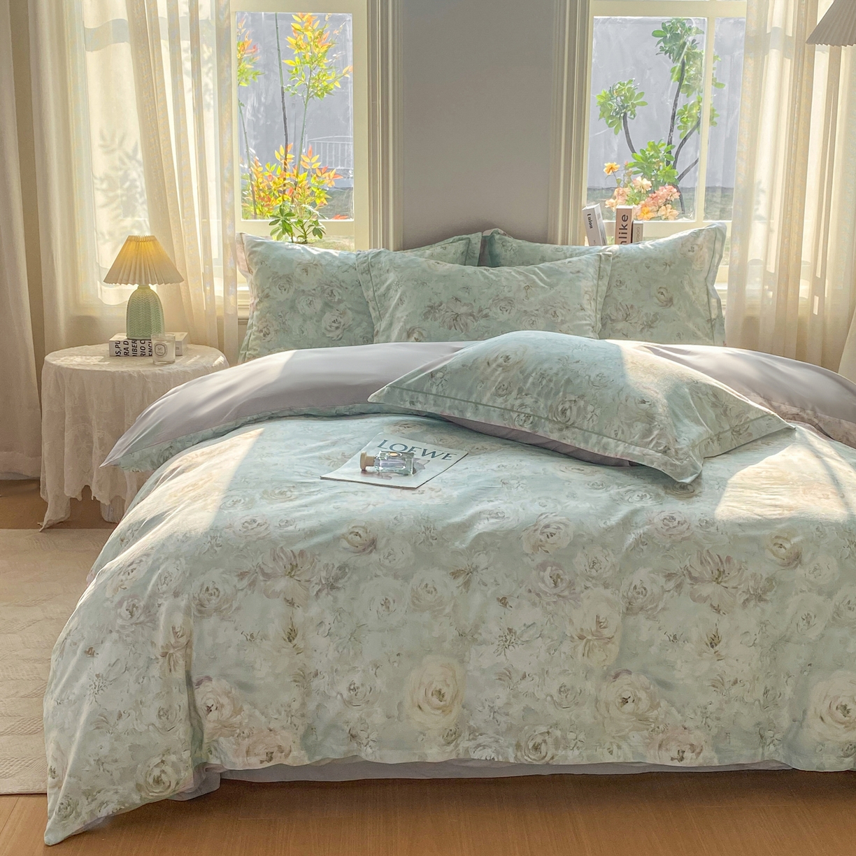 91家纺网 家纺一手货源 找家纺 XIWEN-希文家纺 2026新款40支全棉13376数码印花四件套-第二批 花漾集