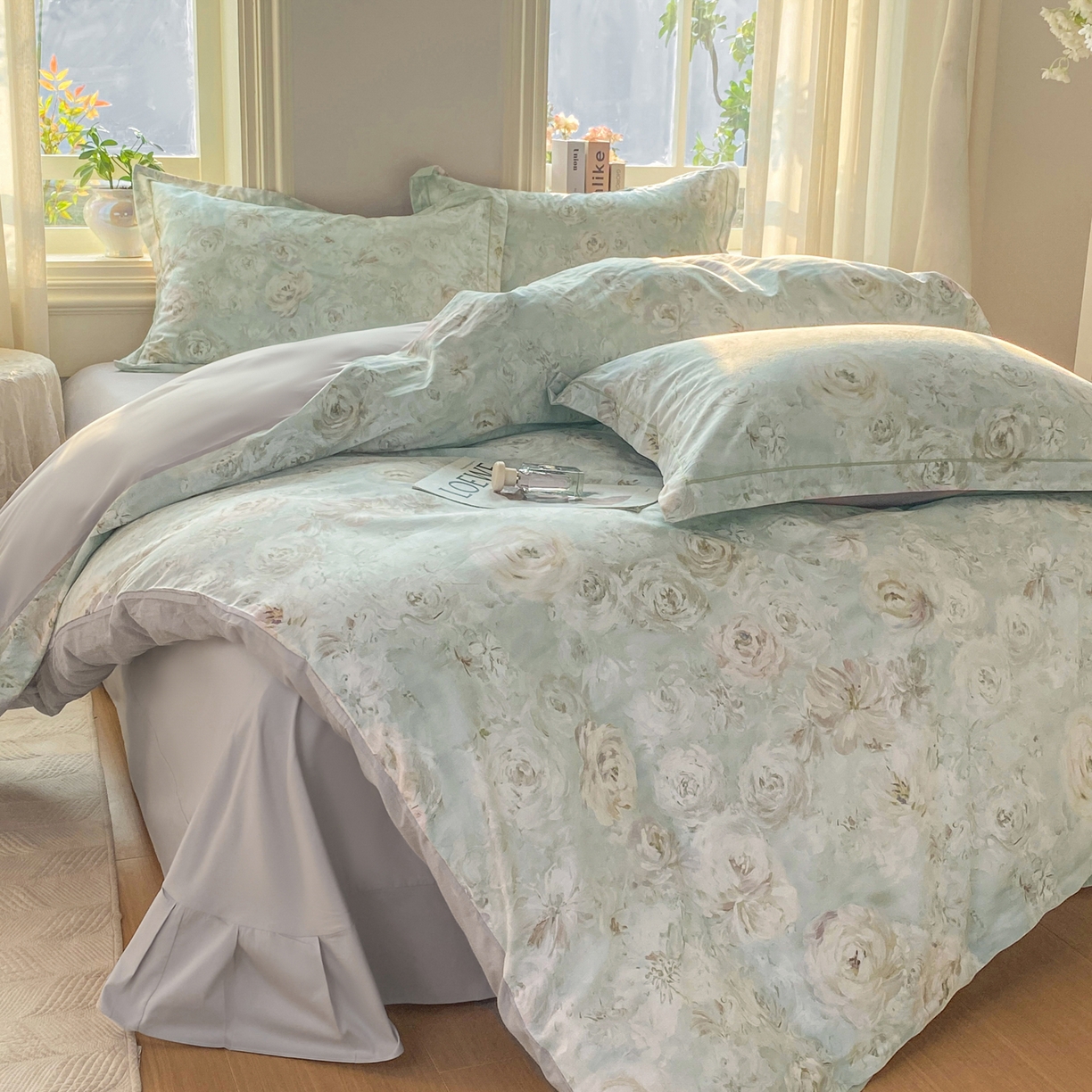 91家纺网 家纺一手货源 找家纺 XIWEN-希文家纺 2026新款40支全棉13376数码印花四件套-第二批 花漾集