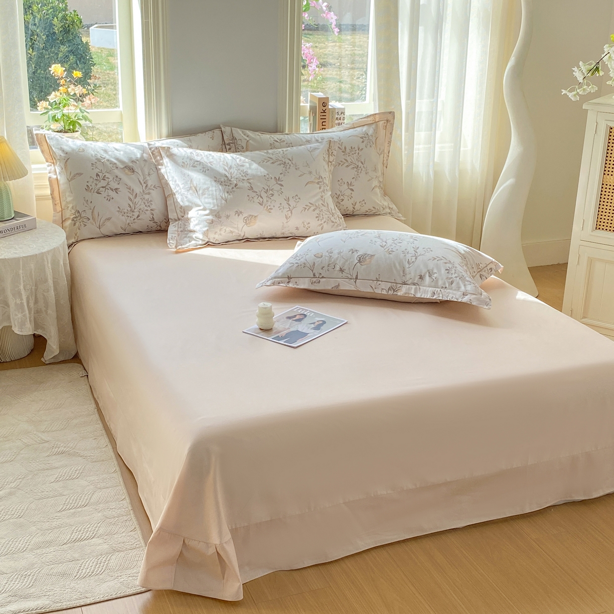 91家纺网 家纺一手货源 找家纺 XIWEN-希文家纺 2026新款40支全棉13376数码印花四件套-第二批 花枝笑语