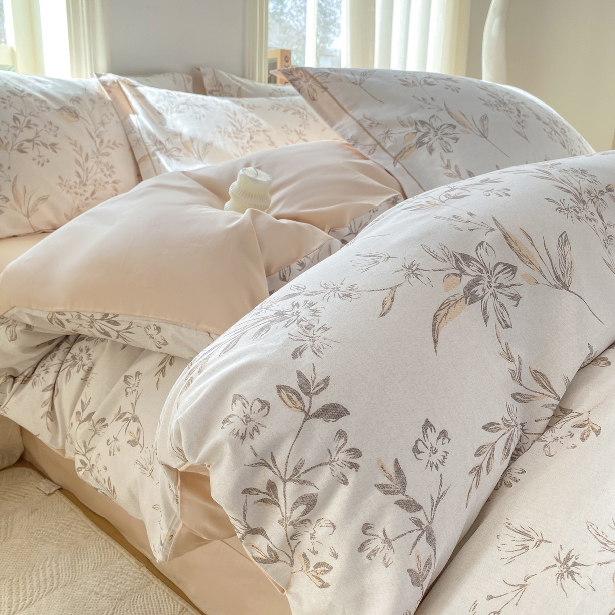 91家纺网 家纺一手货源 找家纺 XIWEN-希文家纺 2026新款40支全棉13376数码印花四件套-第二批 花枝笑语