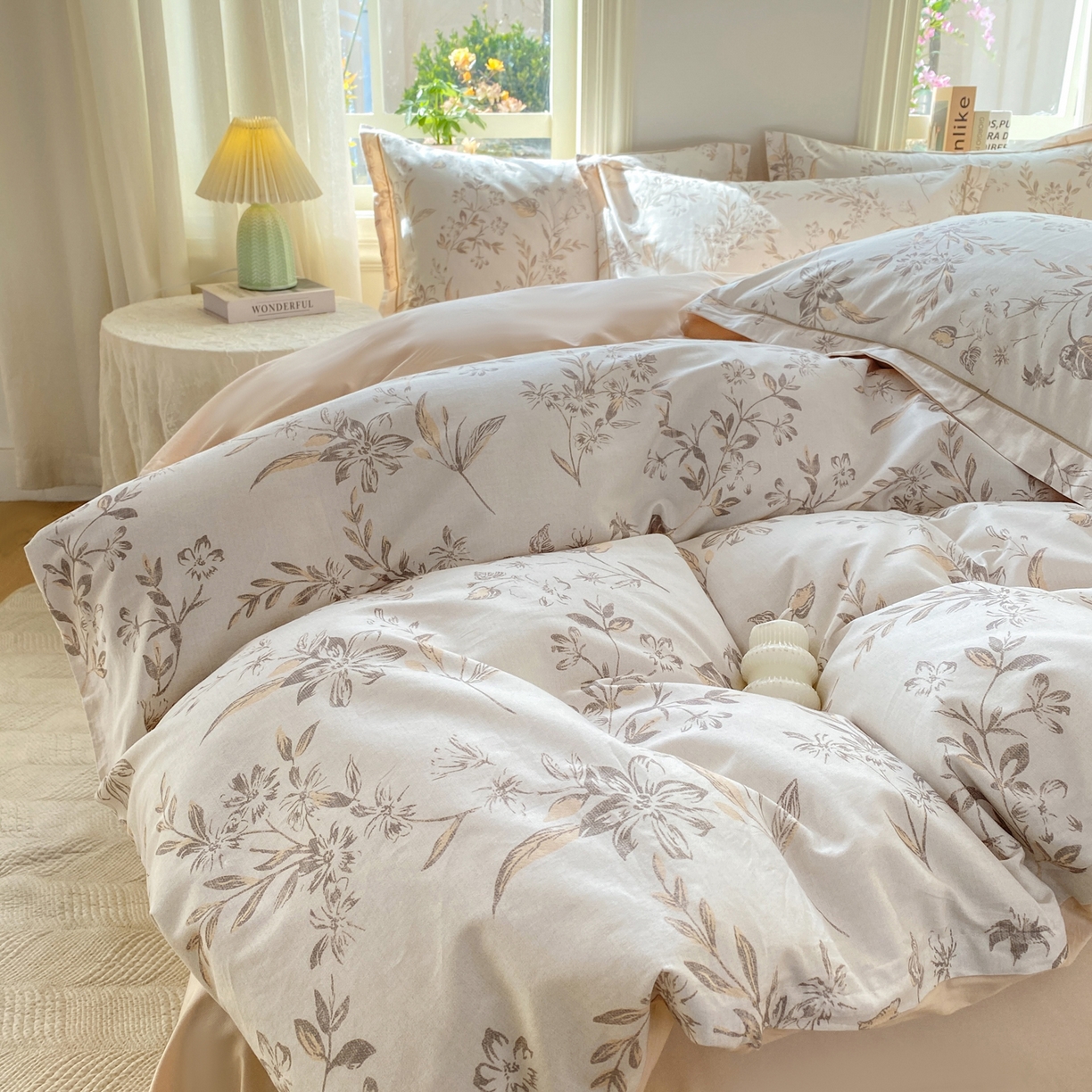 91家纺网 家纺一手货源 找家纺 XIWEN-希文家纺 2026新款40支全棉13376数码印花四件套-第二批 花枝笑语