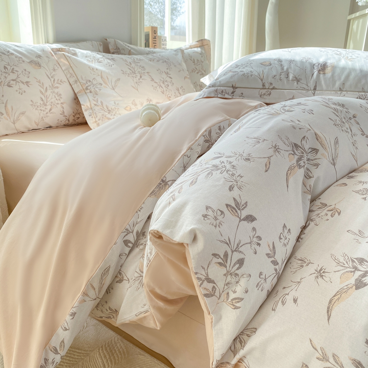 91家纺网 家纺一手货源 找家纺 XIWEN-希文家纺 2026新款40支全棉13376数码印花四件套-第二批 花枝笑语