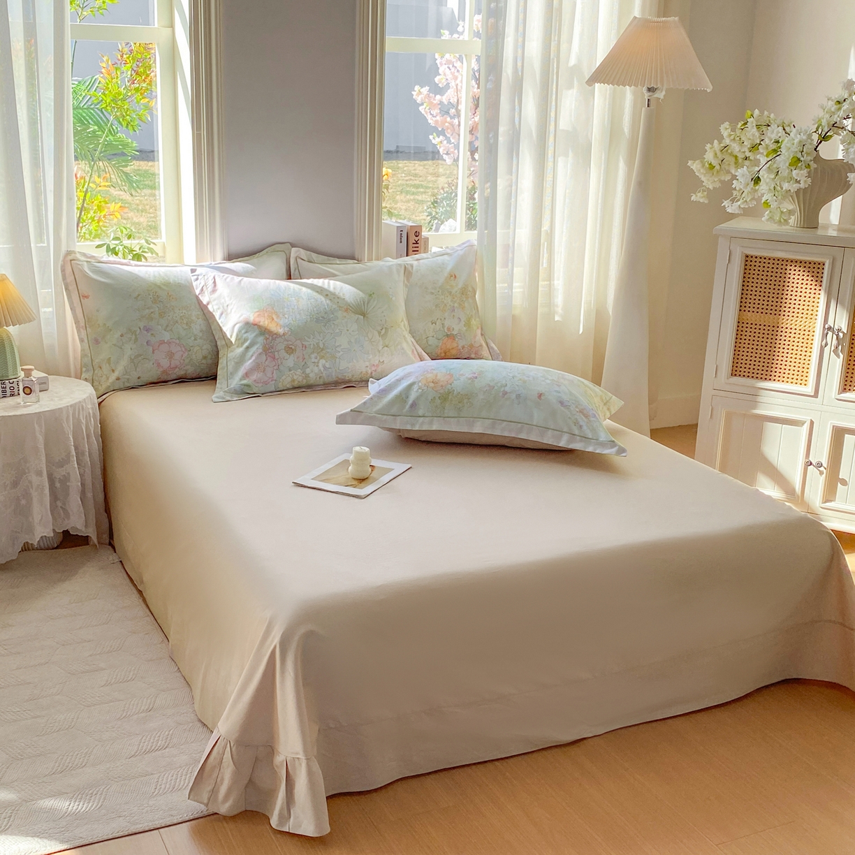 91家纺网 家纺一手货源 找家纺 XIWEN-希文家纺 2026新款40支全棉13376数码印花四件套-第二批 漫花野