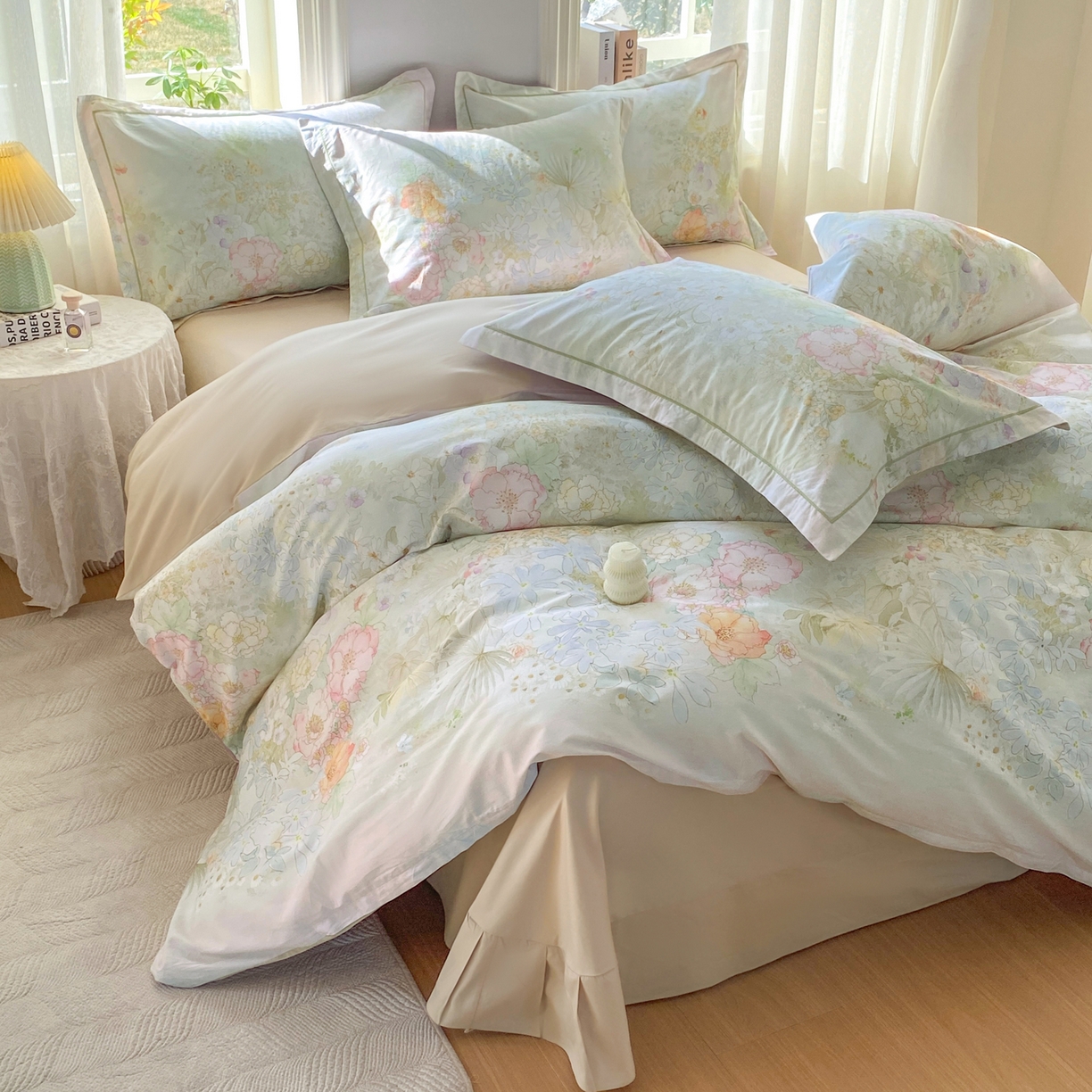 91家纺网 家纺一手货源 找家纺 XIWEN-希文家纺 2026新款40支全棉13376数码印花四件套-第二批 漫花野