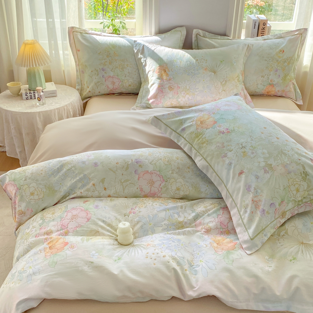 91家纺网 家纺一手货源 找家纺 XIWEN-希文家纺 2026新款40支全棉13376数码印花四件套-第二批 漫花野