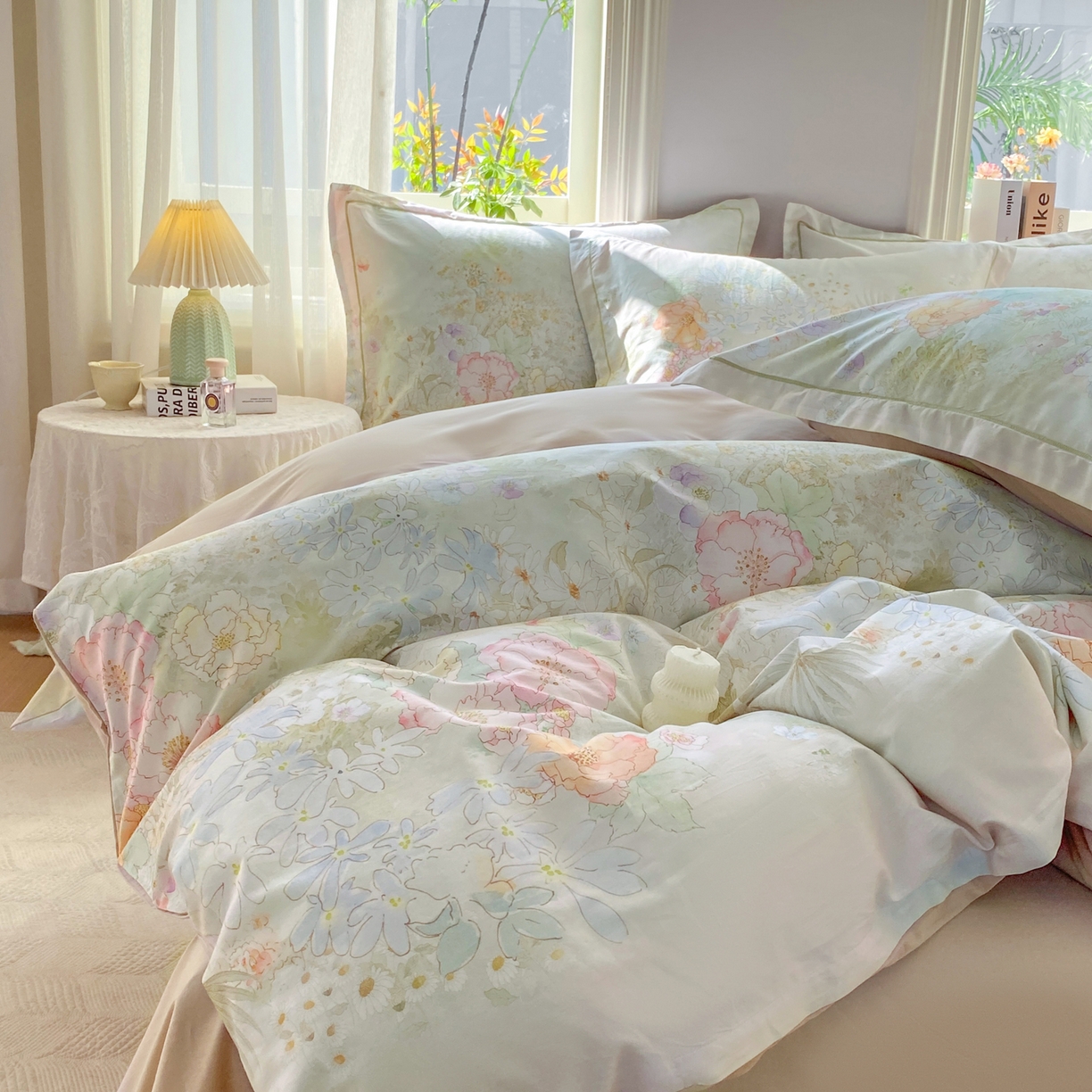 91家纺网 家纺一手货源 找家纺 XIWEN-希文家纺 2026新款40支全棉13376数码印花四件套-第二批 漫花野