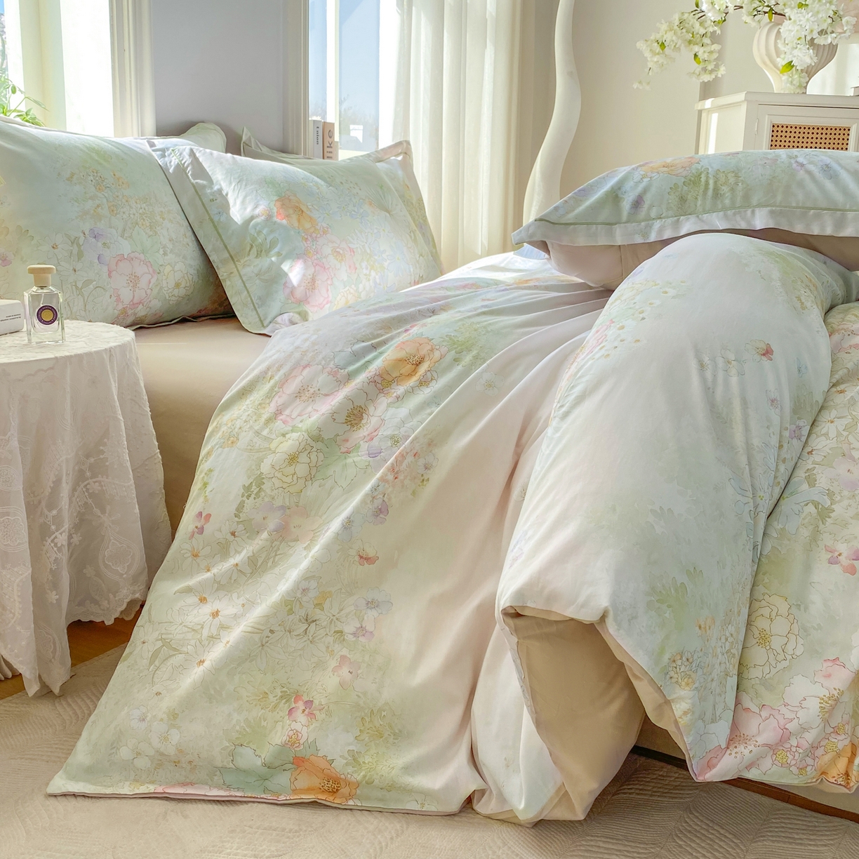 91家纺网 家纺一手货源 找家纺 XIWEN-希文家纺 2026新款40支全棉13376数码印花四件套-第二批 漫花野