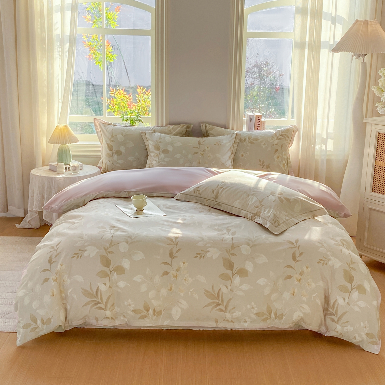 91家纺网 家纺一手货源 找家纺 XIWEN-希文家纺 2026新款40支全棉13376数码印花四件套-第二批 清风