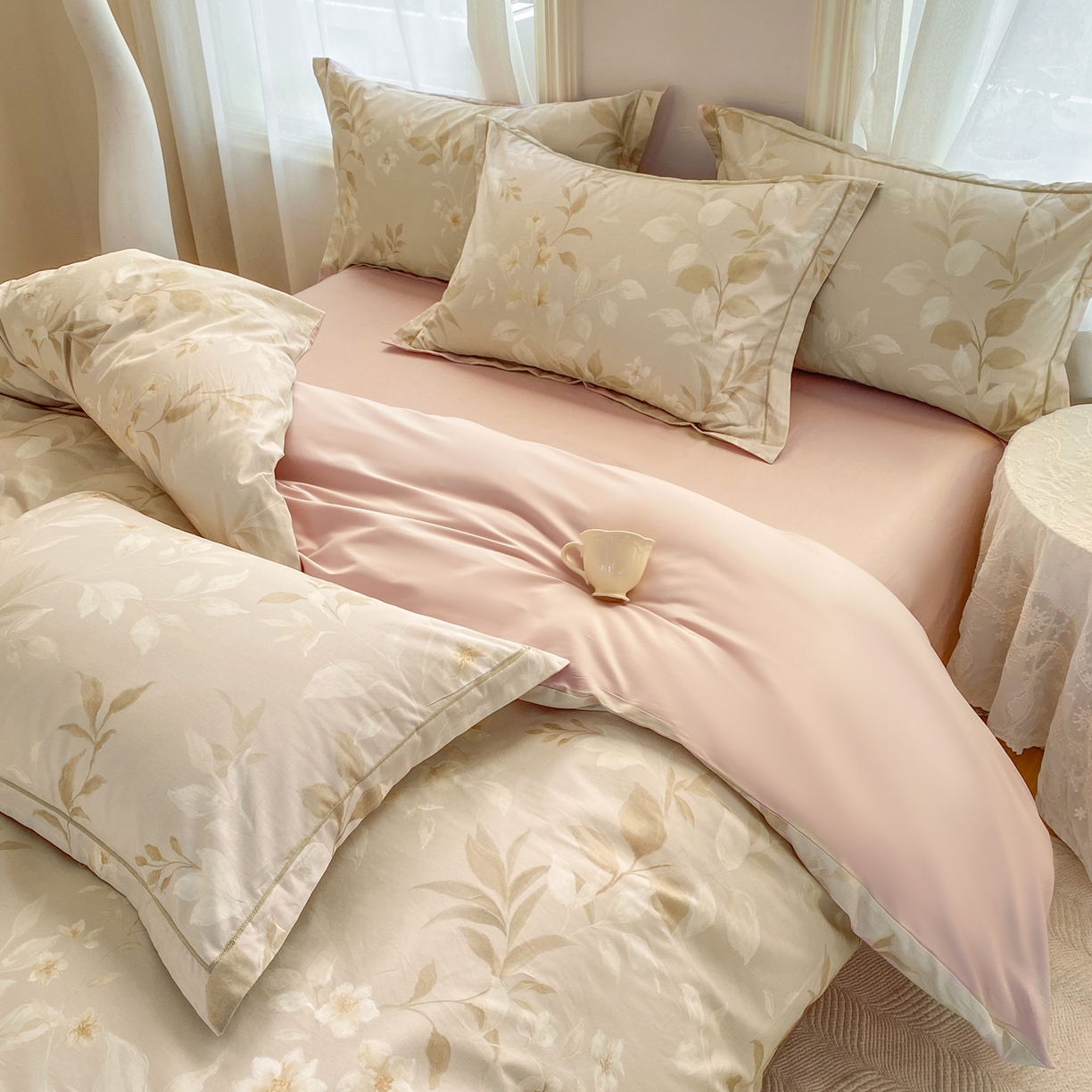 91家纺网 家纺一手货源 找家纺 XIWEN-希文家纺 2026新款40支全棉13376数码印花四件套-第二批 清风