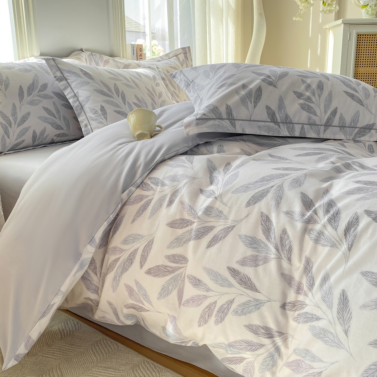 91家纺网 家纺一手货源 找家纺 XIWEN-希文家纺 2026新款40支全棉13376数码印花四件套-第二批 秋野