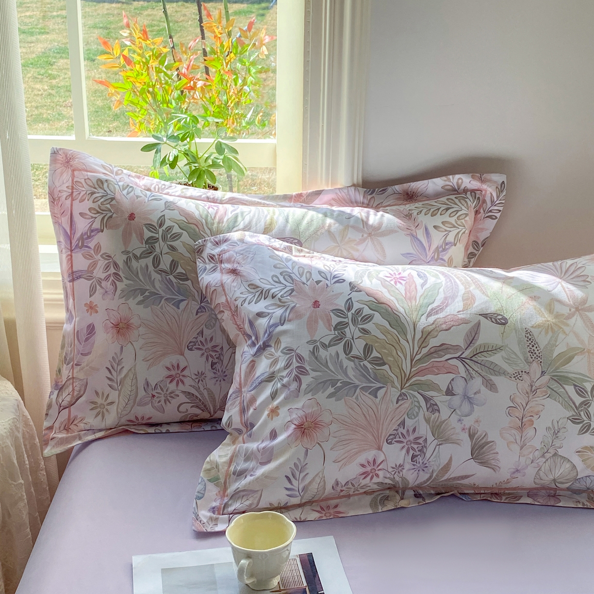 91家纺网 家纺一手货源 找家纺 XIWEN-希文家纺 2026新款40支全棉13376数码印花四件套-第二批 晚柠-紫