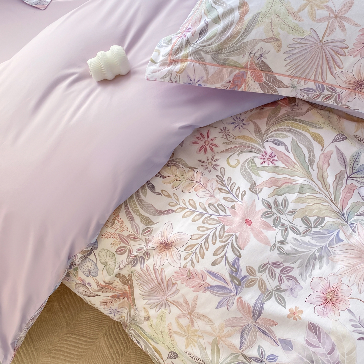 91家纺网 家纺一手货源 找家纺 XIWEN-希文家纺 2026新款40支全棉13376数码印花四件套-第二批 晚柠-紫