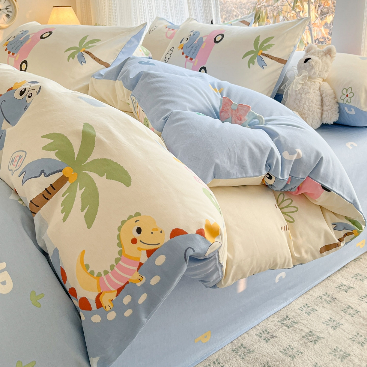 91家纺网 家纺一手货源 找家纺 吉象家纺 2025新款全棉纯棉印花北欧简约系列四件套 语初灰