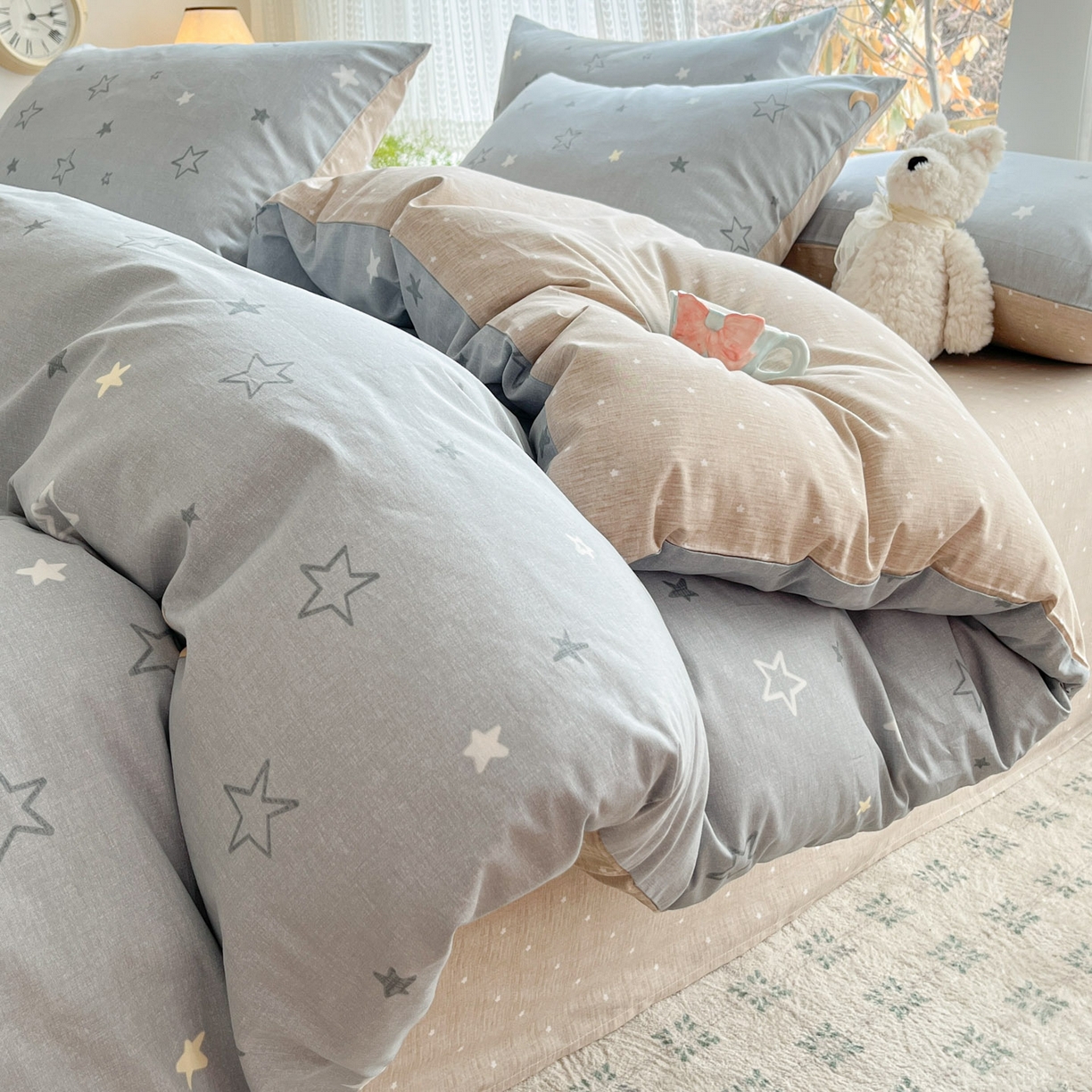 91家纺网 家纺一手货源 找家纺 吉象家纺 2026春夏新款全棉印花四件套第二批 暮落星