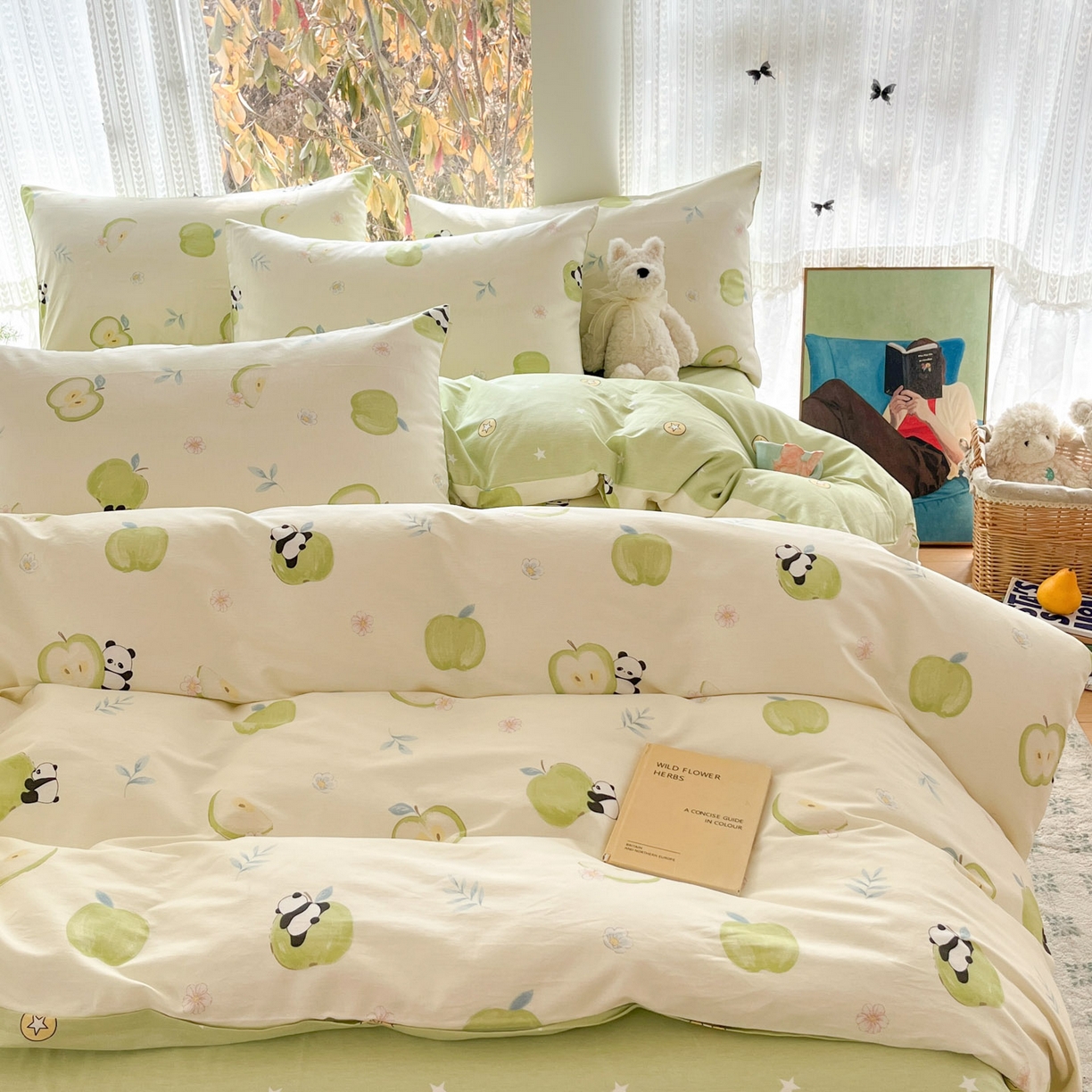 91家纺网 家纺一手货源 找家纺 吉象家纺 2026春夏新款全棉印花四件套第二批 果味小森林