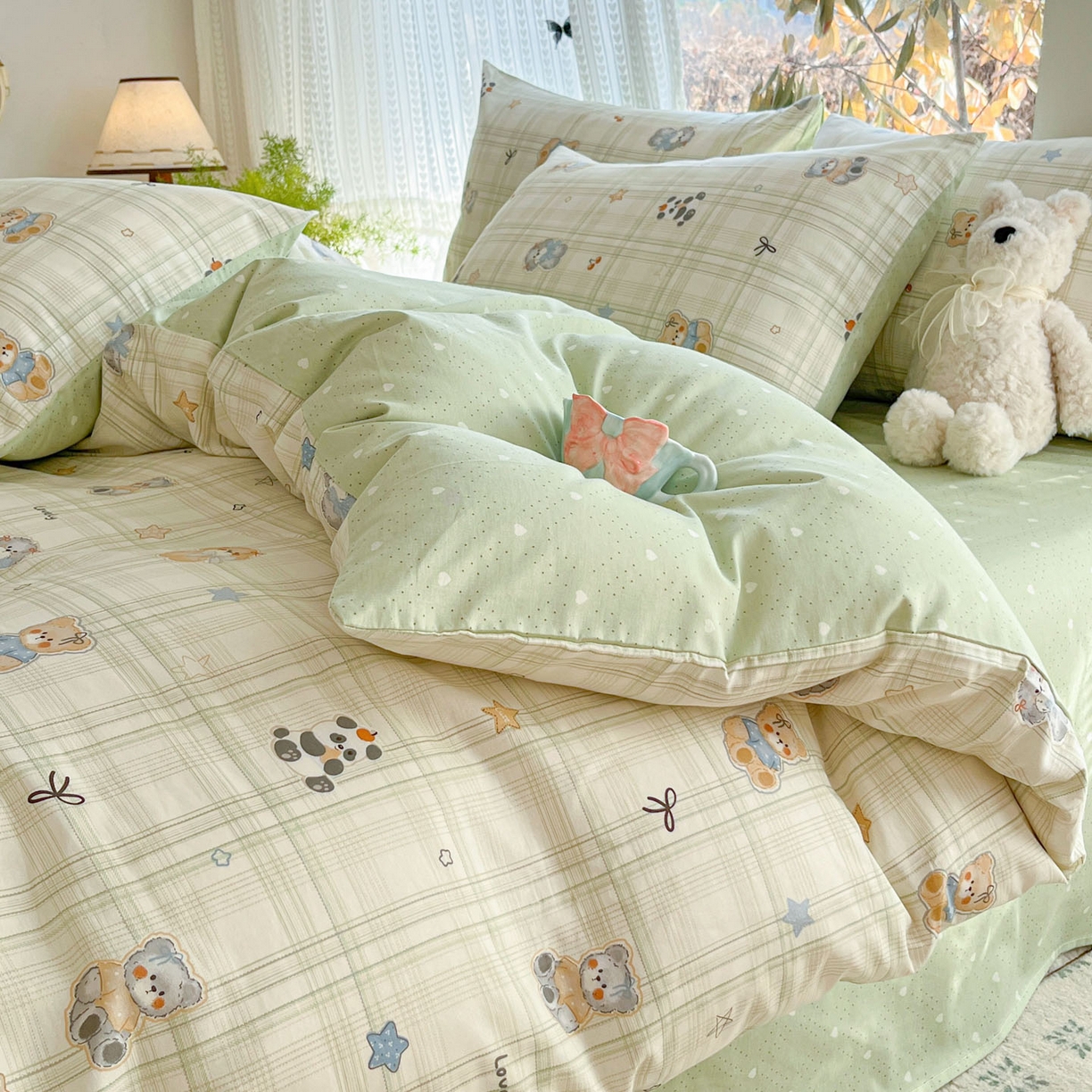 91家纺网 家纺一手货源 找家纺 吉象家纺 2026春夏新款全棉印花四件套第二批 星梦伙伴