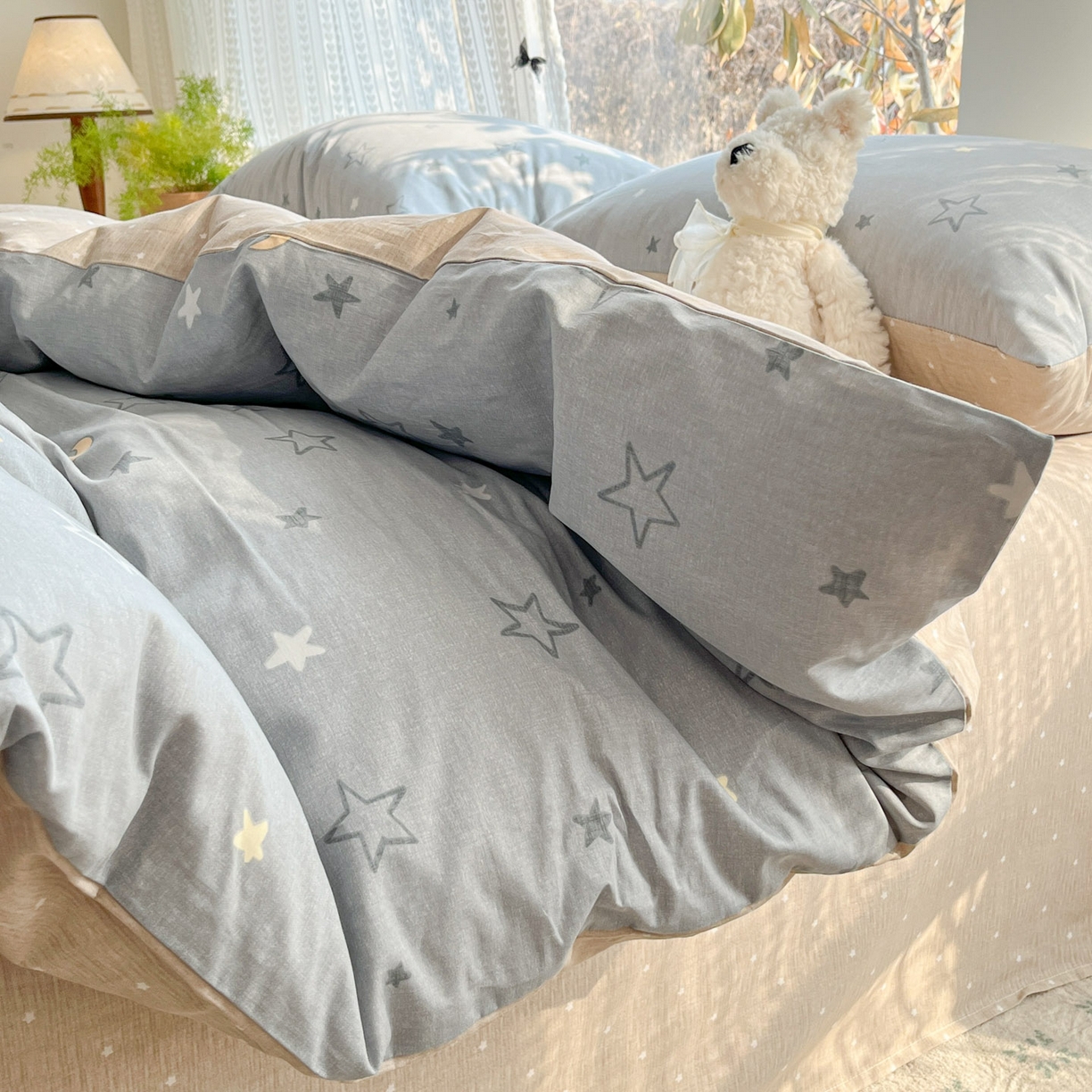 91家纺网 家纺一手货源 找家纺 吉象家纺 2026春夏新款全棉印花四件套第二批 暮落星