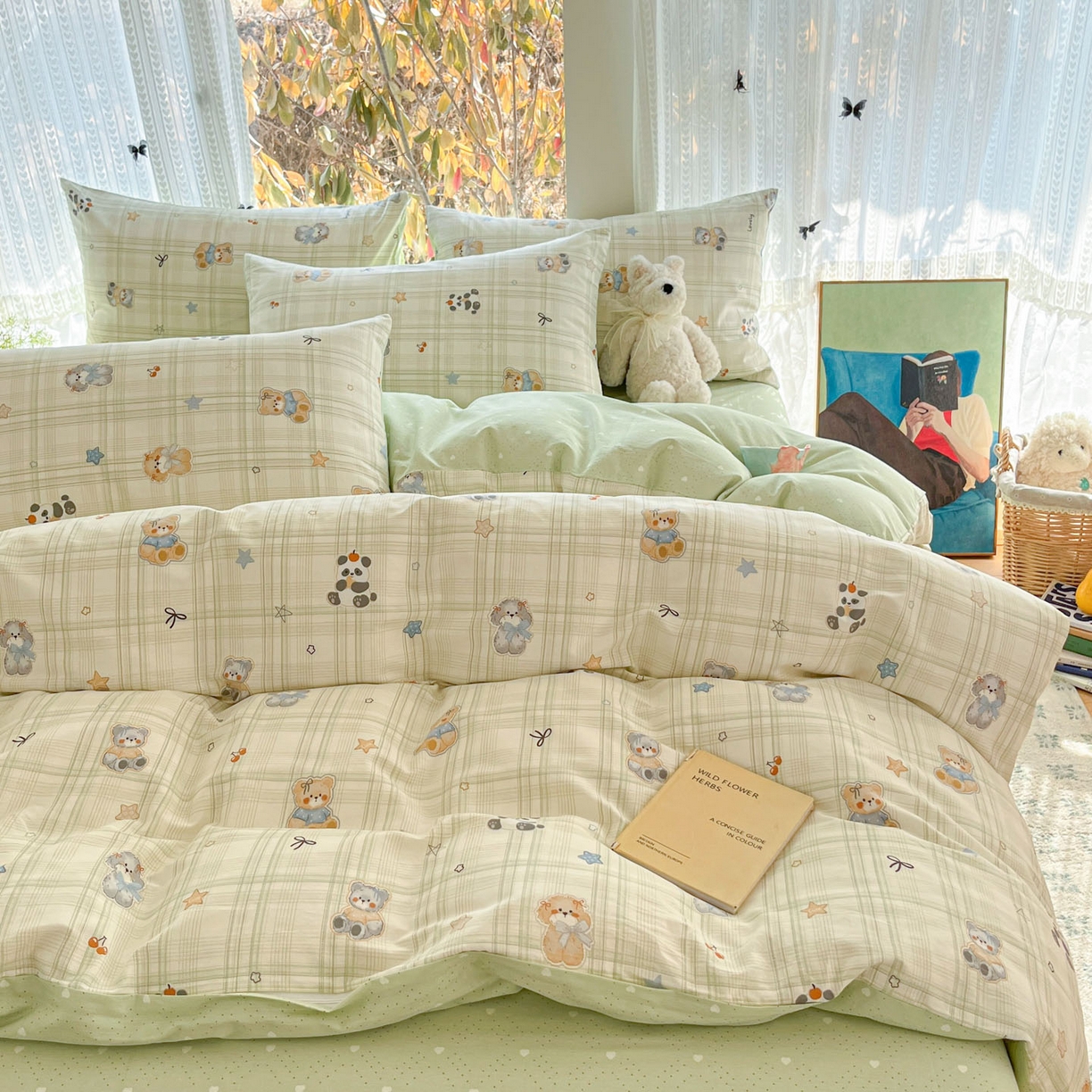 91家纺网 家纺一手货源 找家纺 吉象家纺 2026春夏新款全棉印花四件套第二批 星梦伙伴